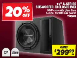 Autobarn 12" A-SERIES SUBWOOFER ENCLOSED BOX offer