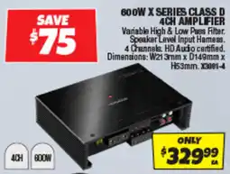 Autobarn X Series Class D 4CH Amplifier offer