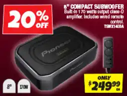 Autobarn Pioneer 8" compact subwoofer offer