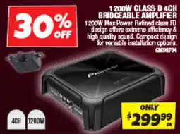 Autobarn Pioneer 1200W Class D 4CH Bridgeable Amplifier offer