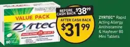 Chemist King Zyrtec Rapid Acting Allergy Antihistamine & Hayfever 80 Mini Tablets offer