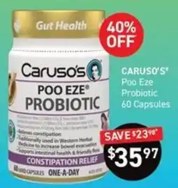 Chemist King Caruso's Poo Eze Probiotic offer