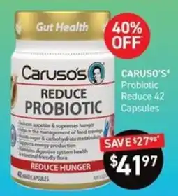 Chemist King Caruso's Reduce Probiotic offer