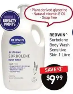 Chemist King Redwin Sorbolene Body Wash Sensitive Skin offer