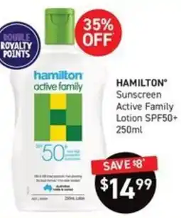 Chemist King Hamilton Active Family Sunscreen Lotion SPF50+ offer
