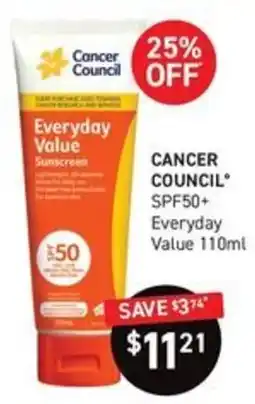 Chemist King Cancer Council Everyday Value Sunscreen offer
