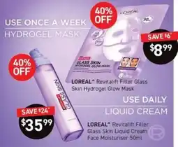 Chemist King Loreal Revitalift Filler Glass Skin Hydrogel Glow Mask offer