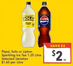 Supa Valu Pepsi, Solo or Lipton Sparkling Ice Tea offer