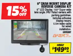 Autobarn 5" Dash Mount Display Reverse Camera Kit Gater offer