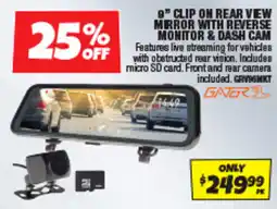 Autobarn 9" Clip On Rear View Mirror With Reverse Monitor & Dash Cam Gater offer
