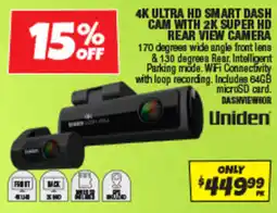 Autobarn 4K Ultra HD Smart Dash Cam with 2K Super HD Rear View Camera offer