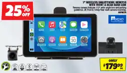 Autobarn Aerpro 7" Wireless Smartphone Monitor with Front & Rear Dash Cam offer