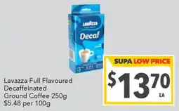 Supa Valu Lavazza Full Flavoured Decaffeinated Ground Coffee offer