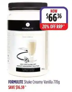 Wizard Pharmacy Formulite Shake Creamy Vanilla offer