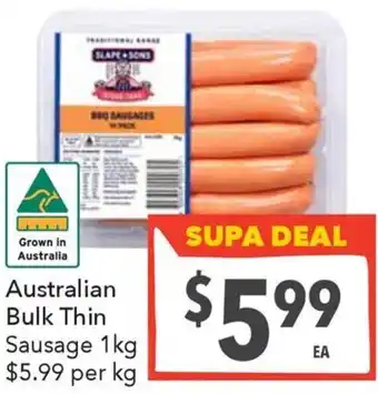 Australian Bulk Thin Sausage
