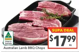 Supa Valu Australian Lamb BBQ Chops offer