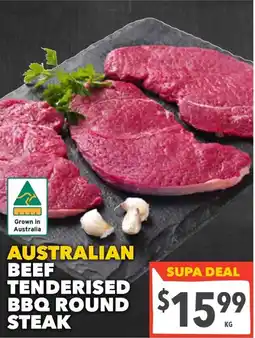 Supa Valu Australian Beef Tenderised BBQ Round Steak offer