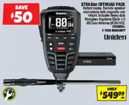 Autobarn Uniden XTRAK80 Offroad Pack offer