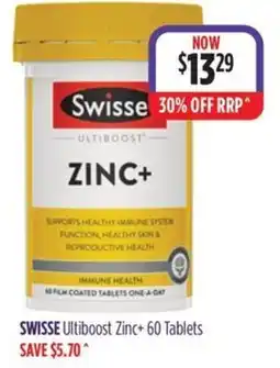 Wizard Pharmacy Swisse Ultiboost Zinc+ 60 Tablets offer