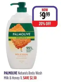 Wizard Pharmacy Palmolive Naturals Body Wash Milk & Honey offer