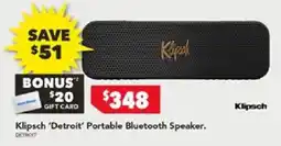 Harvey Norman Klipsch 'Detroit' Portable Bluetooth Speaker offer
