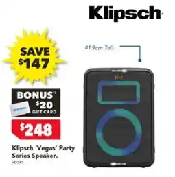 Harvey Norman Klipsch 'Vegas' Party Series Speaker offer