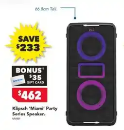 Harvey Norman Klipsch 'Miami' Party Series Speaker offer