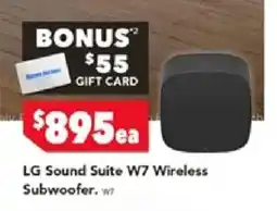 Harvey Norman LG Sound Suite W7 Wireless Subwoofer offer