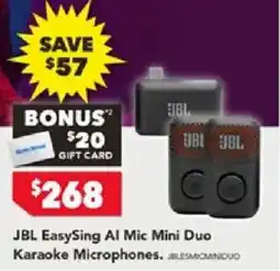 Harvey Norman JBL EasySing Al Mic Mini Duo Karaoke Microphones offer