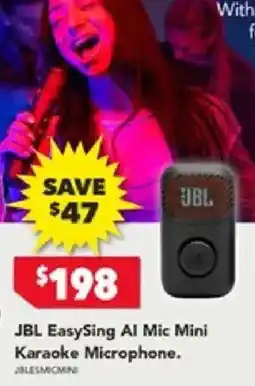 Harvey Norman JBL EasySing AI Mic Mini Karaoke Microphone offer