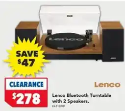 Harvey Norman Lenco Bluetooth Turntable with 2 Speakers offer