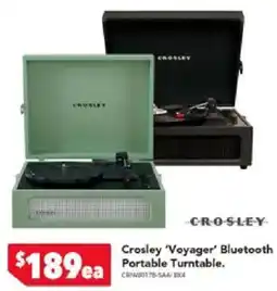 Harvey Norman Crosley 'Voyager' Bluetooth Portable Turntable offer