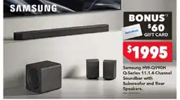Harvey Norman Samsung HW-Q990H Q-Series 11.1.4-Channel Soundbar with Subwoofer and Rear Speakers offer