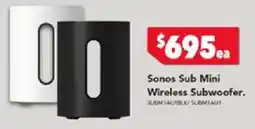 Harvey Norman Sonos Sub Mini Wireless Subwoofer offer