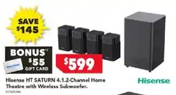 Harvey Norman Hisense HT SATURN 4.1.2-Channel Home Theatre with Wireless Subwoofer offer