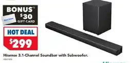 Harvey Norman Hisense 3.1-Channel Soundbar with Subwoofer offer