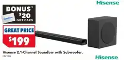 Harvey Norman Hisense 2.1-Channel Soundbar with Subwoofer offer