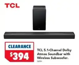 Harvey Norman TCL 5.1-Channel Dolby Atmos Soundbar with Wireless Subwoofer offer