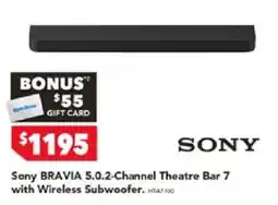 Harvey Norman Sony BRAVIA 5.0.2-Channel Theatre Bar 7 with Wireless Subwoofer offer