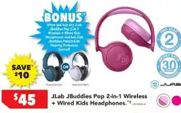 Harvey Norman JLab JBuddies Pop 2-in-1 Wireless + Wired Kids Headphones offer