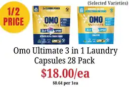 Farmer Jack's Omo Ultimate 3 in 1 Laundry Capsules offer