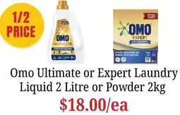 Farmer Jack's Omo Ultimate or Expert Laundry Liquid or Powder offer