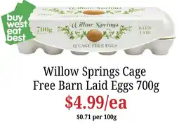 Farmer Jack's Willow Springs Cage Free Barn Laid Eggs offer