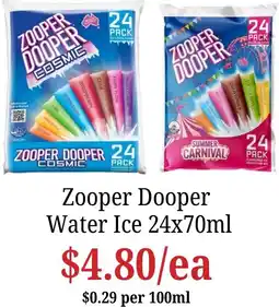 Farmer Jack's Zooper Dooper Water Ice offer