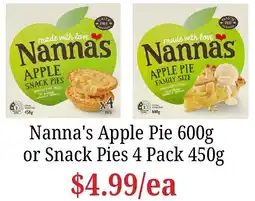 Farmer Jack's Nanna's Apple Pie or Snack Pies offer