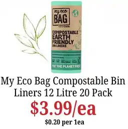 Farmer Jack's My Eco Bag Compostable Bin Liners offer
