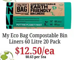 Farmer Jack's My Eco Bag Compostable Bin Liners offer