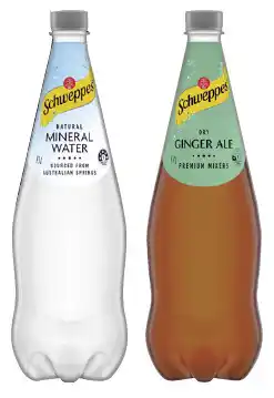 IGA Schweppes Mixers, Soft Drink or Natural Mineral Water 1.1 Litre Selected Varieties offer