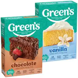 IGA Greenʼs Cake, Brownie or Date Loaf Mix 380‑470g Selected Varieties offer