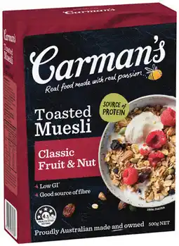 IGA Carman’s Muesli Selected Varieties offer